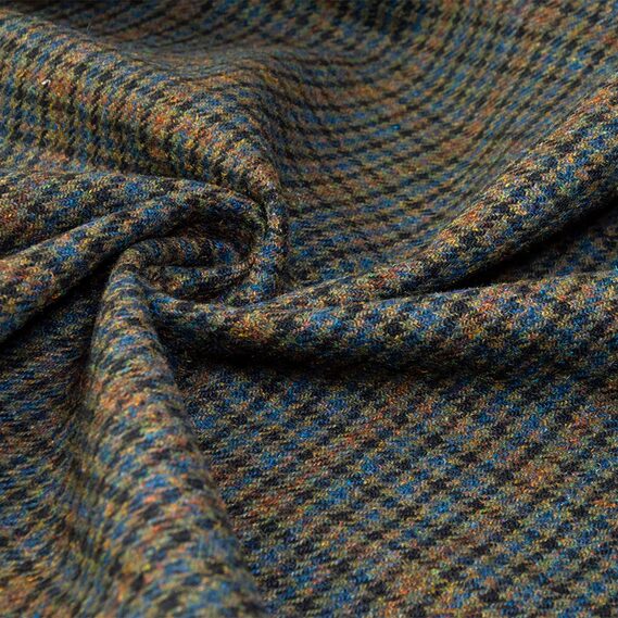 Suit fabric The cage is small коричневий синій, фото 1