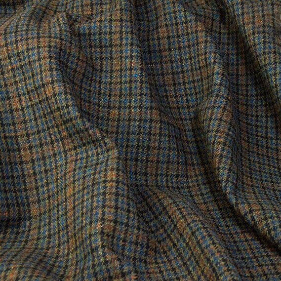 Suit fabric The cage is small коричневий синій, фото 2