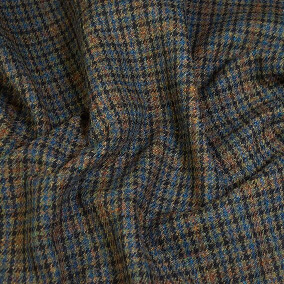 Suit fabric The cage is small коричневий синій, фото 3