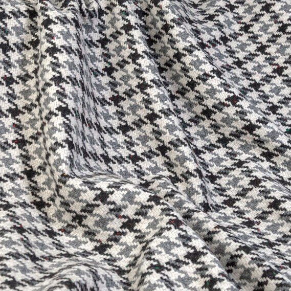 Тканина костюмна VSM-3904 Лапка  чорно сіра, фото 2