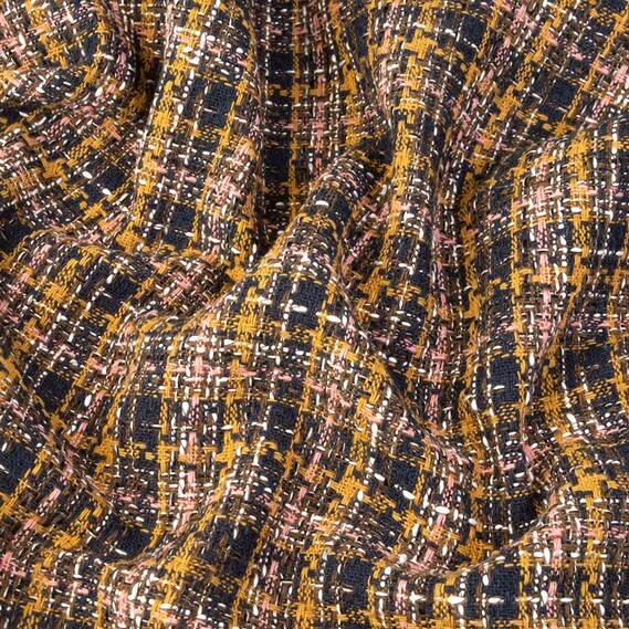 Тканина костюмна буклє Рімма рудий пудра чорний, фото 3