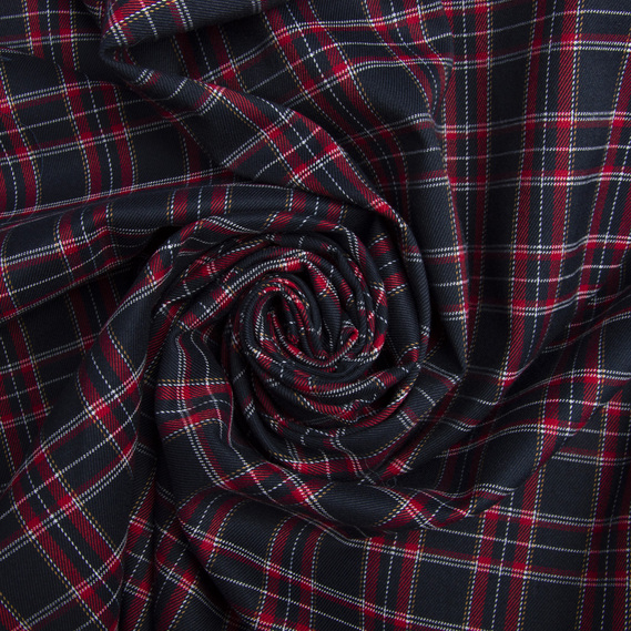 Тканина костюмна Клітина т/синя/червона, фото 1 Тканина костюмна Клітина т/синя/червона, фото 1