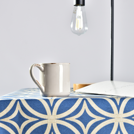 Скатертина з водовідштовхувальним просоченням IDEIA 140х170 см бавовна візерунок синя V-28, фото 3 Скатертина з водовідштовхувальним просоченням IDEIA 140х170 см бавовна візерунок синя V-28, фото 3