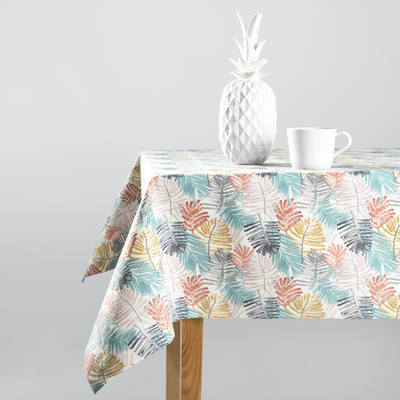 Christmas tablecloth 140x170 cm with water-repellent impregnation папороть V-002 дрібна різнокольорова, фото 1