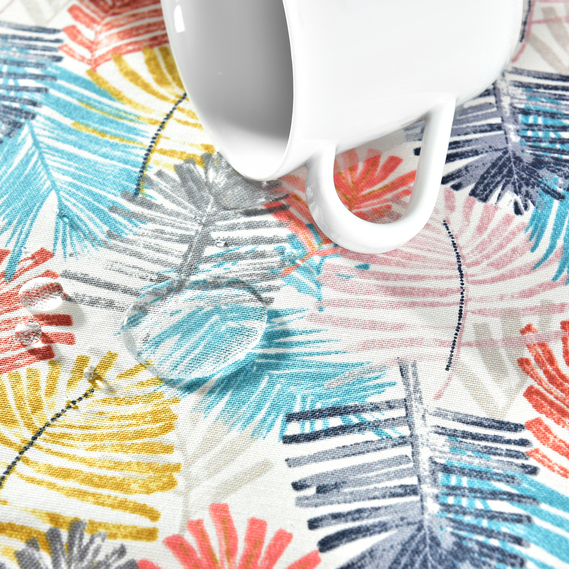 Christmas tablecloth 140x170 cm with water-repellent impregnation папороть V-002 дрібна різнокольорова, фото 2