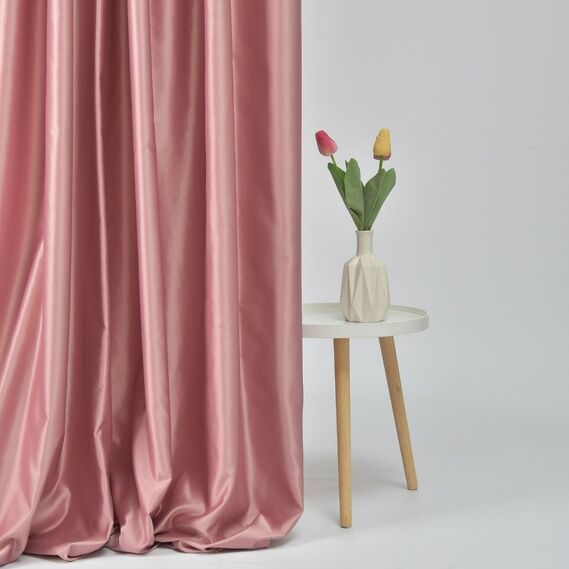 Тканина портьєрна однотонна Micro saten V-154 пудра, фото 5