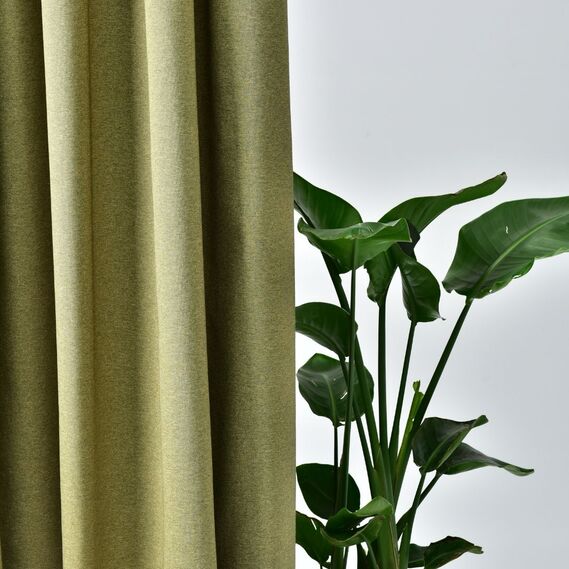 Тканина портьєрна однотонна PARIS V-2656 хакі, фото 2