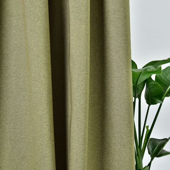 Тканина портьєрна однотонна PARIS V-2656 хакі, фото 3