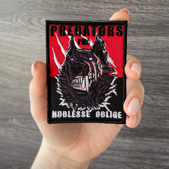 Шеврон нашивка на липучке Волк Predators 7х9 см, вышитый патч, фото 5 Шеврон нашивка на липучке Волк Predators 7х9 см, вышитый патч, фото 5