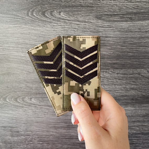 Шеврон на липучці погон звання Старший сержант 5х10 см, фото 5