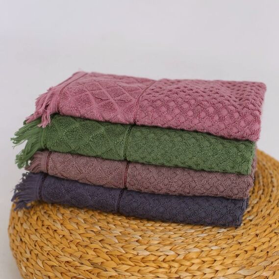 Полотенце махровое жаккардовое Аврора TM IDEIA 70х140 см пудра, фото 2