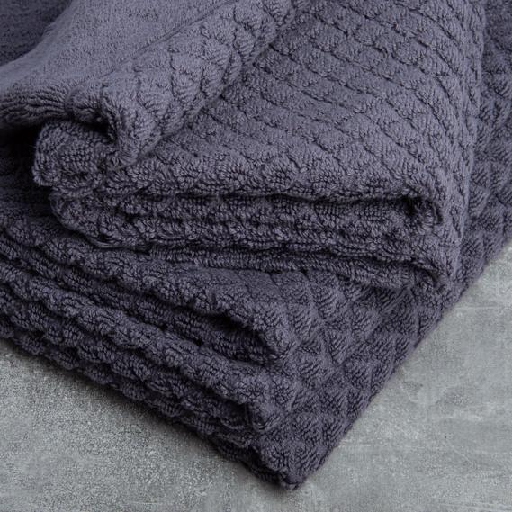 Рушник махровий жакардовий Аврора TM IDEIA 70х140 см графіт, фото 4