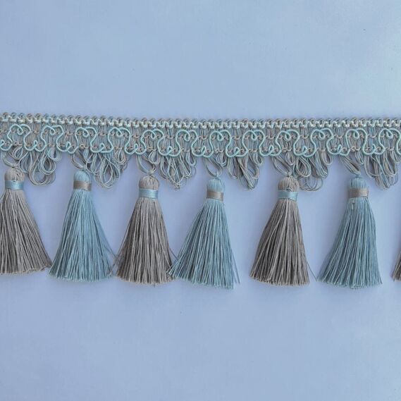 Бахрома декоративная V-K-85 т.беж/бірюза, фото 1 Бахрома декоративная V-K-85 т.беж/бірюза, фото 1