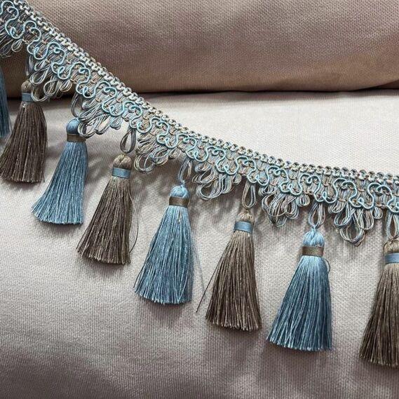 Бахрома декоративная V-K-85 т.беж/бірюза, фото 2 Бахрома декоративная V-K-85 т.беж/бірюза, фото 2