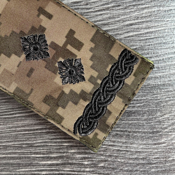 Шеврон нашивка на липучці погон звання ЗСУ Підполковник на пікселі 5х10 см, фото 2