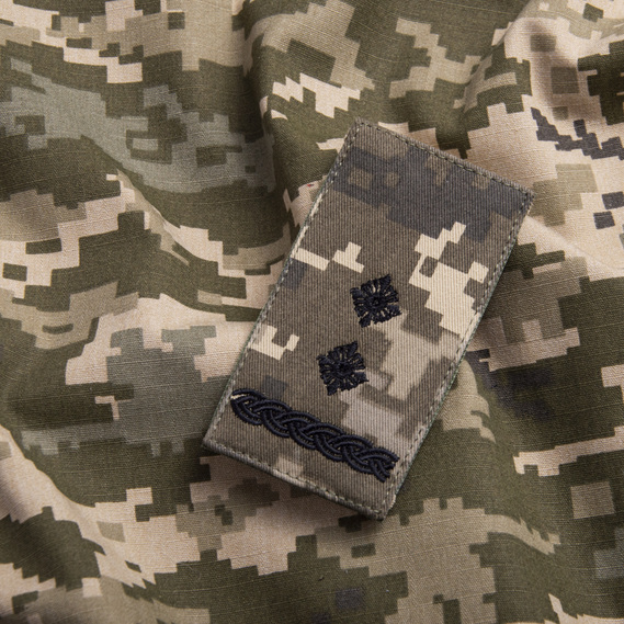 Шеврон нашивка на липучці погон звання ЗСУ Підполковник на пікселі 5х10 см, фото 3