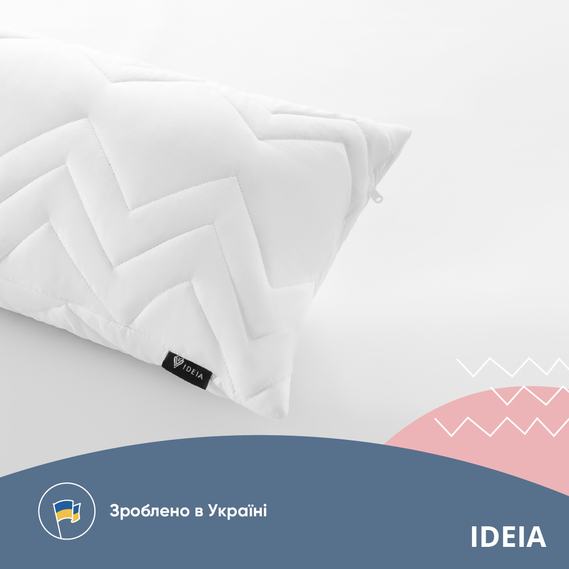 Подушка NORDIC+ для отдыха и сна 40х140 см IDEIA с молнией антиаллергенная белая біла, фото 8 Подушка NORDIC+ для отдыха и сна 40х140 см IDEIA с молнией антиаллергенная белая біла, фото 8