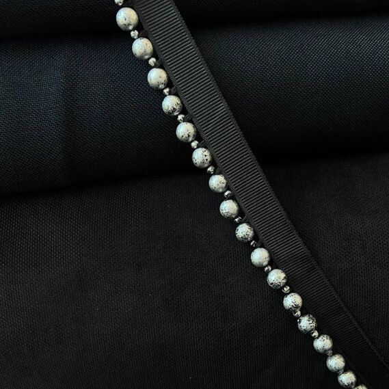 Бахрома стеклярус для штор и тюлей срібло/чорний, фото 2 Бахрома стеклярус для штор и тюлей срібло/чорний, фото 2