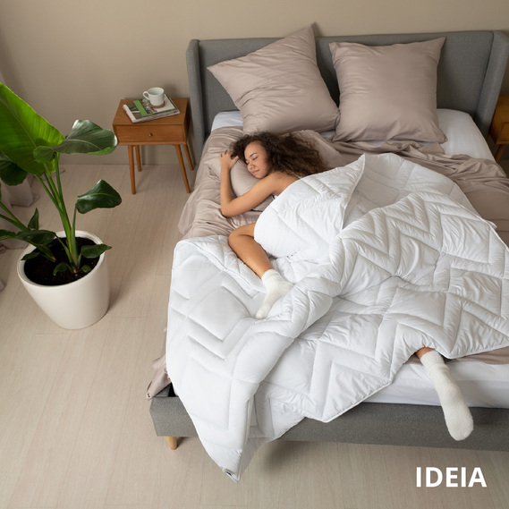 Ковдра зимова NORDIC COMFORT 155х210 см IDEIA антиалергійна тепла щіл 300 г/м2 біла, фото 10