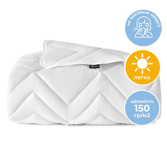 Ковдра літня NORDIC COMFORT євро 200х220 IDEIA антиалергенна легка ковдра для літа біла, фото 1 Ковдра літня NORDIC COMFORT євро 200х220 IDEIA антиалергенна легка ковдра для літа біла, фото 1