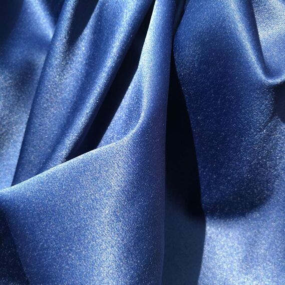 Ткань костюмно-плательная Атлас Lux темно синій, фото 2