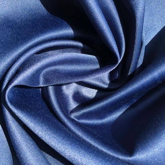 Ткань костюмно-плательная Атлас Lux темно синій, фото 3