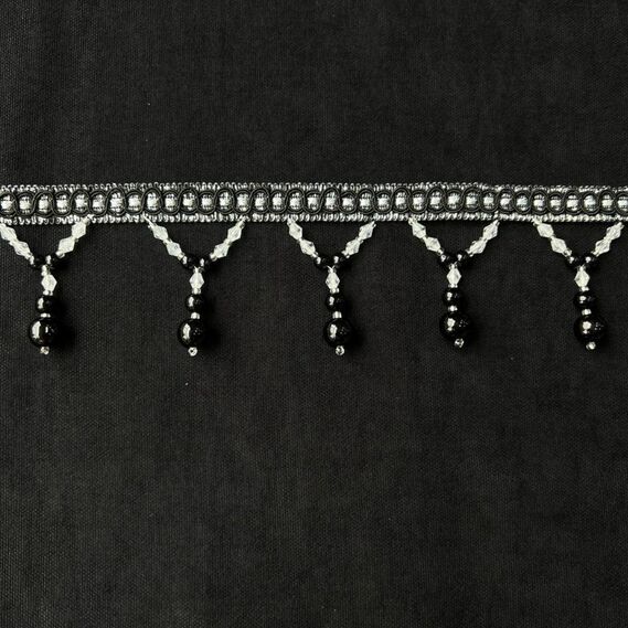 Бахрома Стеклярус для штор и тюлей ПЕРЛ чорний, фото 1 Бахрома Стеклярус для штор и тюлей ПЕРЛ чорний, фото 1