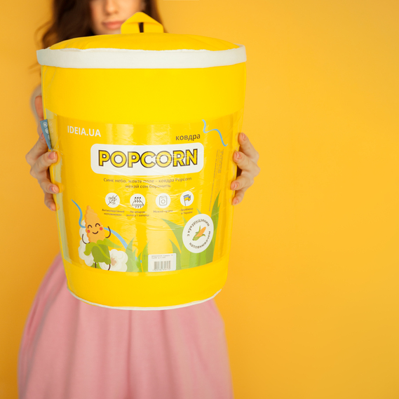 Ковдра ПОПКОРН зимова IDEIA 175х210 см з кукурудзяним наповнювачем, антиалергенна, супер тепла, фото 13