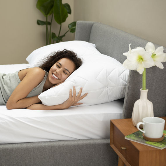 Pillow NORDIC COMFORT+ IDEIA 70х70 cm with quilted zippered cover  біла, фото 6