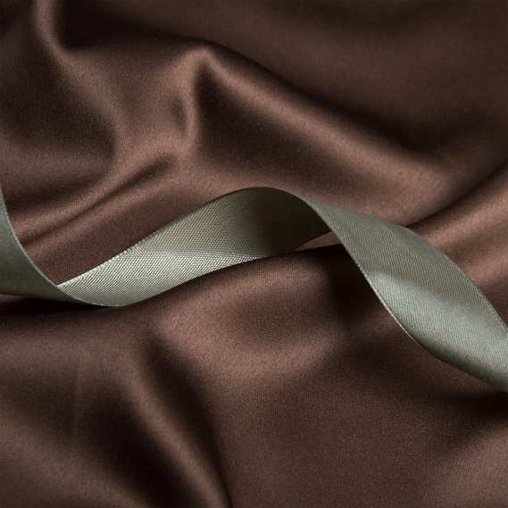 Тканина костюмно-плательна Атлас Lux шоколад, фото 3