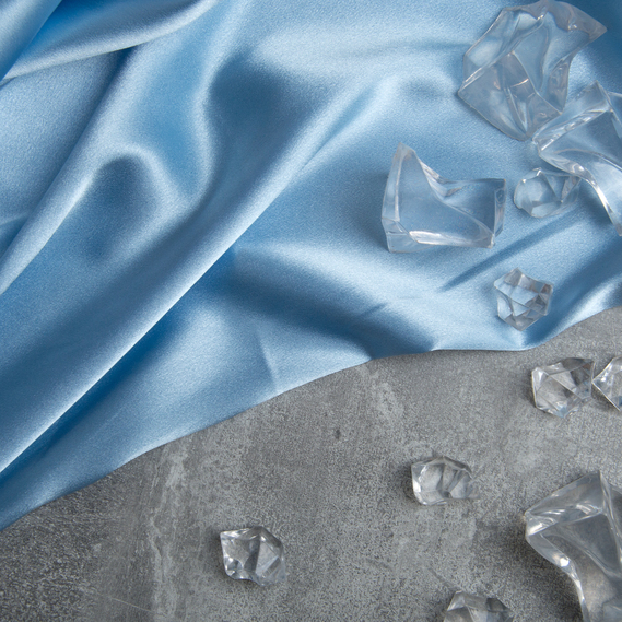 Тканина костюмно-плательна Атлас Голлівуд блакитний , фото 3 Тканина костюмно-плательна Атлас Голлівуд блакитний , фото 3