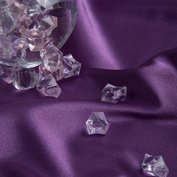 Тканина костюмно-плательна Атлас Голлівуд темний бузок, фото 3