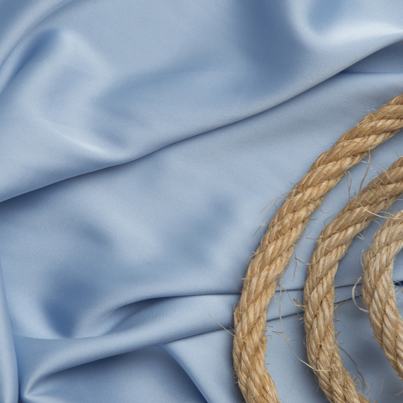 Тканина плательная атлас шовк Vanessa світло блакитний, фото 3