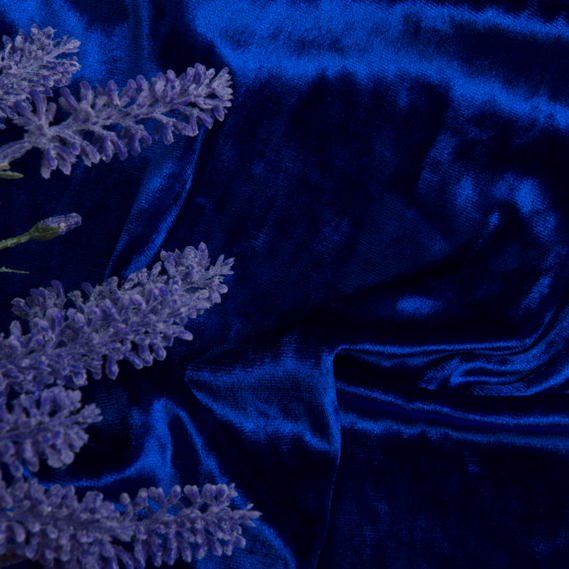 Ткань Бархат стрейч однотонный Li, ткань костюмная, плательная бархатная, велюр V-10 індіго, фото 3