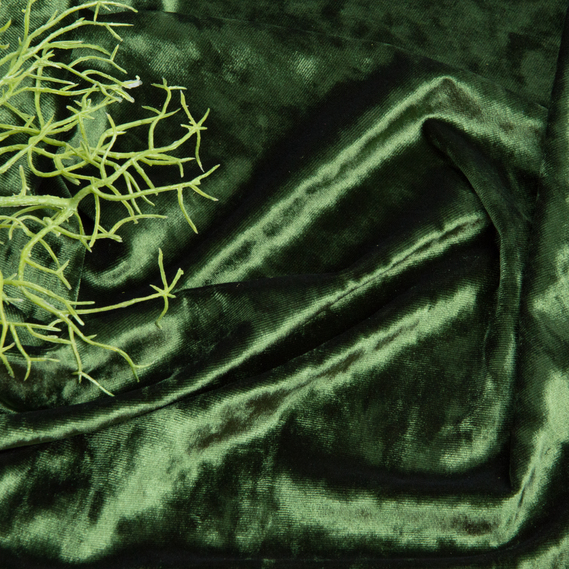 Тканина Оксамит стрейч однотонний Li, тканина костюмна, платтяна оксамитова, велюр папороть , фото 3
