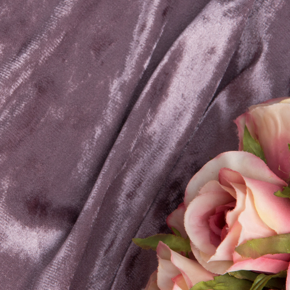 Тканина Оксамит стрейч однотонний Li, тканина костюмна, платтяна оксамитова, велюр ліловий фрез, фото 3