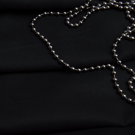 Тканина батист однотонна натуральна бавовна, 140 см, 74 гр/м2, для сорочок, суконь, дитячого одягу, легка, дихаюча V-1 чорний, фото 3