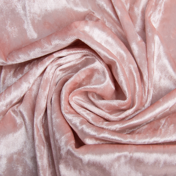 Тканина Оксамит стрейч однотонний Li, тканина костюмна, платтяна оксамитова, велюр св/пудра, фото 1