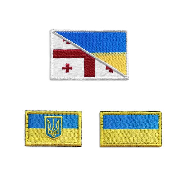 Set of chevrons on Velcro Ukraine and Georgia 3 шт, фото 1 Set of chevrons on Velcro Ukraine and Georgia 3 шт, фото 1