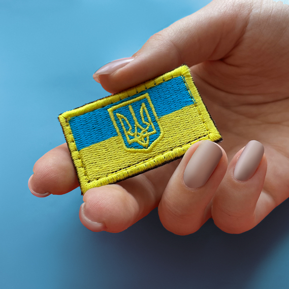 Набір шевронів 3 шт на липучці Русский корабль и два прапори України, фото 3 Набір шевронів 3 шт на липучці Русский корабль и два прапори України, фото 3