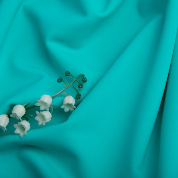 Ткань трикотаж Біфлекс матовий 194 гр/м2, еластична для купальників, леггінсов, спортивного одягу світло бірюзовий, фото 3