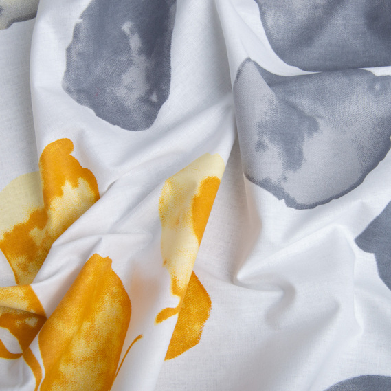 Тканина бязь ранфорс для постільної білизни 2,4 м V-6.23393/11 вересень сірий/гірчиця, фото 2