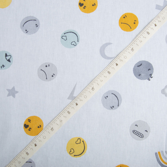 Calico fabric 2.4 Selonya V-1 23947 3 вензель жовто біла, фото 4