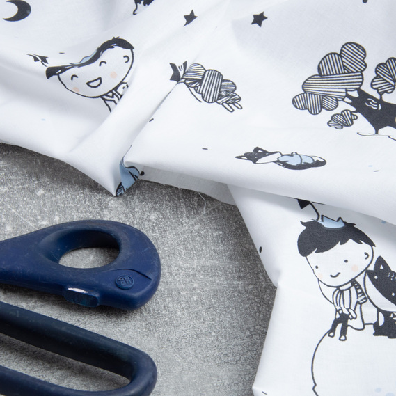 Calico fabric 2.4 Selonya V-23230/2 маленький принц сірий, фото 3