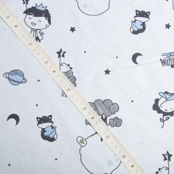 Calico fabric 2.4 Selonya V-23230/2 маленький принц сірий, фото 4