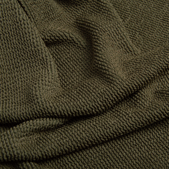 Ткань трикотаж Бифлекс фактурный гофрированный жатка хакі, фото 2 Ткань трикотаж Бифлекс фактурный гофрированный жатка хакі, фото 2
