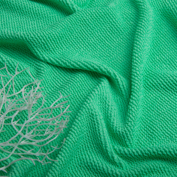 Тканина триктаж Біфлекс фактурний гофрований жатка м`ята , фото 3