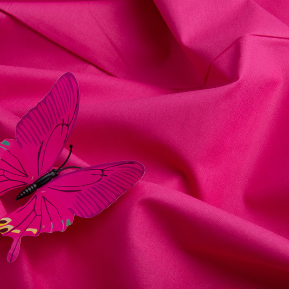 Тканина бязь ранфорс для постільної білизни, бавовна 130 гр/м2, 240 см V-16 темно рожева, фото 3