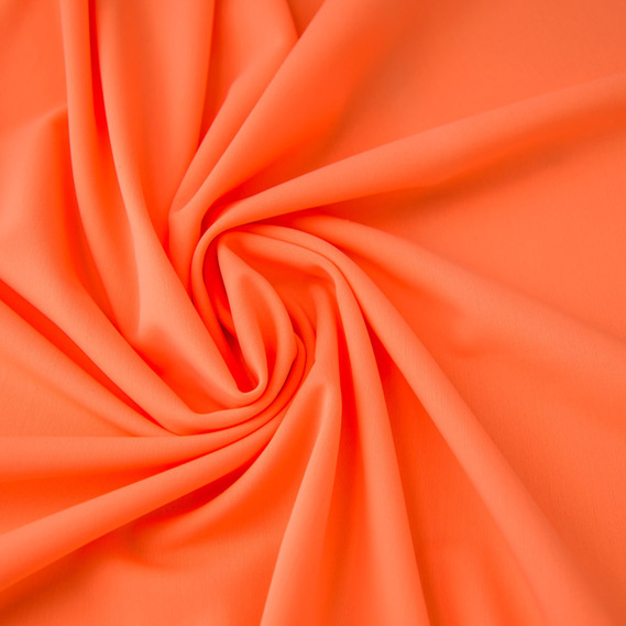 Ткань трикотаж Біфлекс матовий 194 гр/м2, еластична для купальників, леггінсов, спортивного одягу насичений абрикос, фото 1