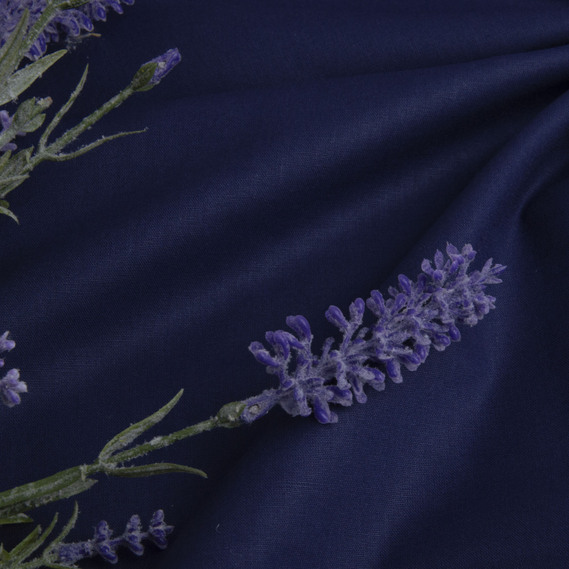 Тканина бязь ранфорс для постільної білизни, бавовна 130 гр/м2, 240 см V-39 т/синя-чернила, фото 3